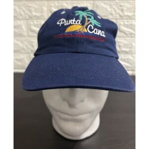 Dominican‎ Republic Punta Cana Mens Hat Adjustable Strap Blue Tropical Beach